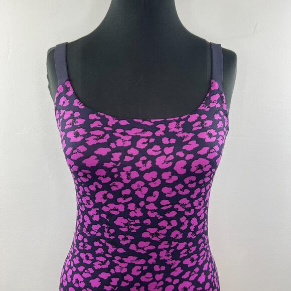 LULULEMON  Purple Cheetah Animal Print BARRE NONE Tank Top Size 6 RARE - Picture 2 of 7